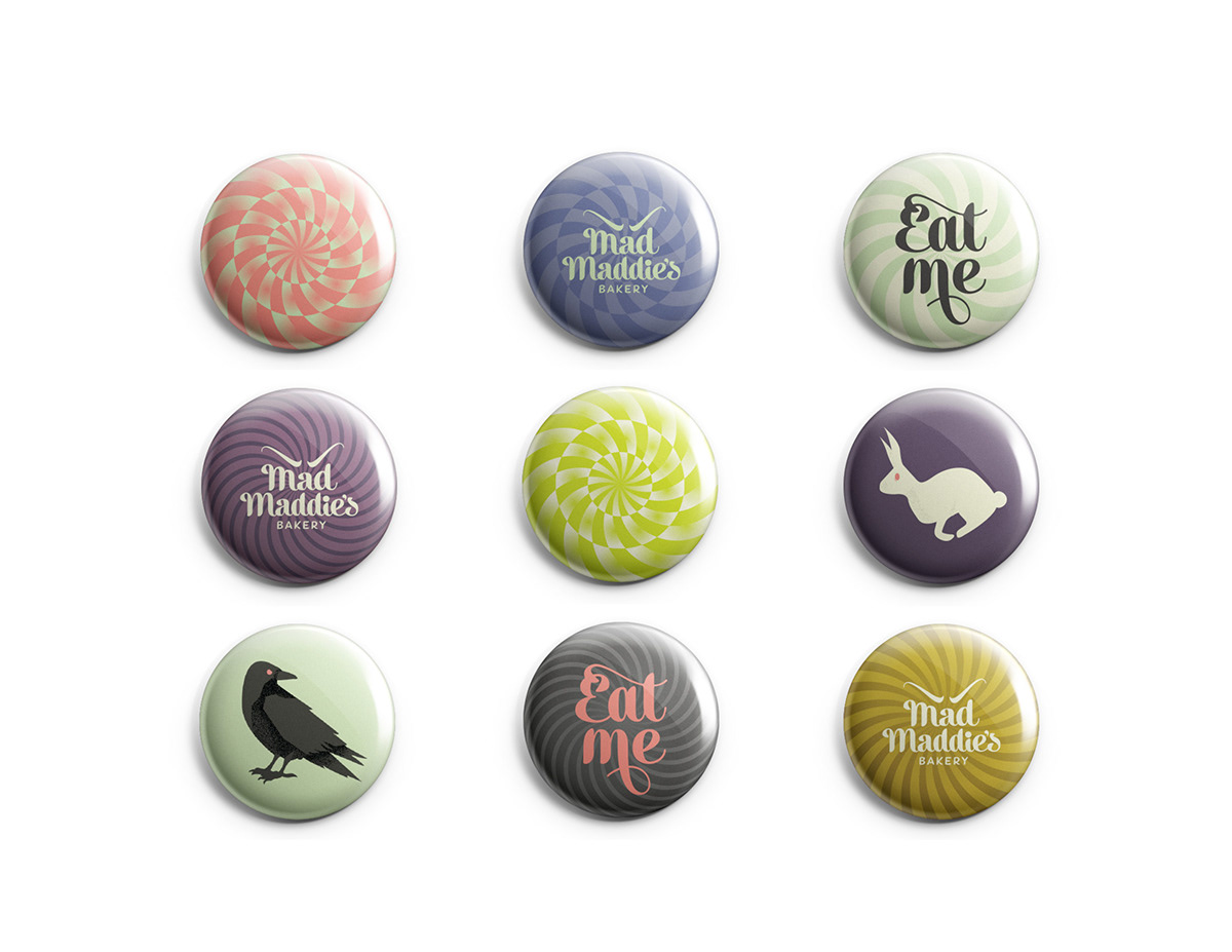 bakery alice in wonderland mad hatter buttons