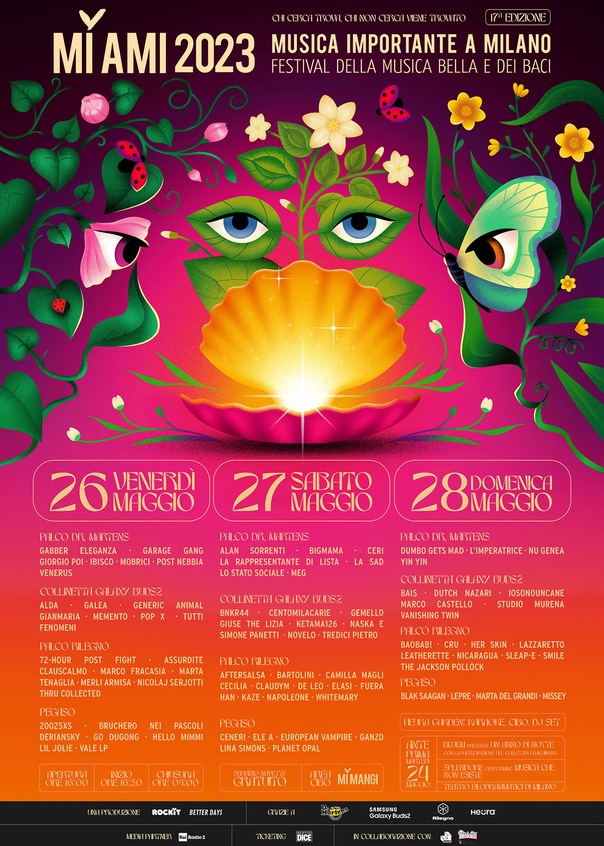 ILLUSTRATION  festival poster Plant flower music face botanical floral blooming