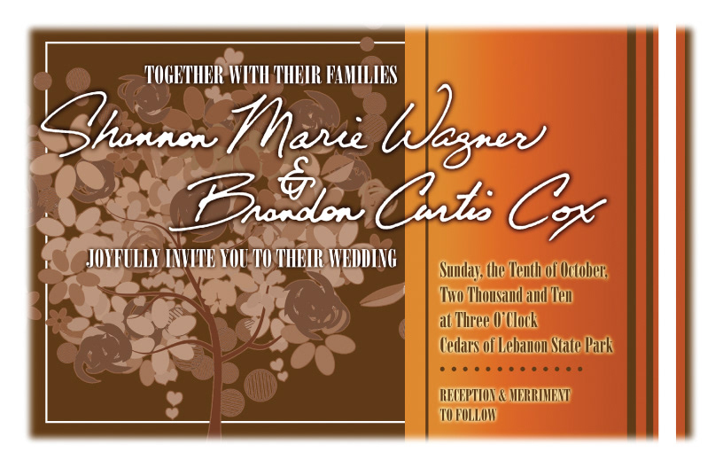 wedding Invitation card save the date anniversary autumn logo personal logo