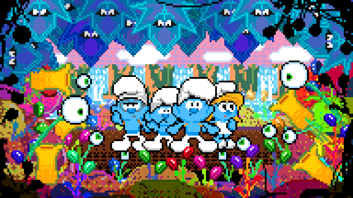 smurfs smurfsmovie pixel pixelart 8bit 8bitart Retro animation  movie art