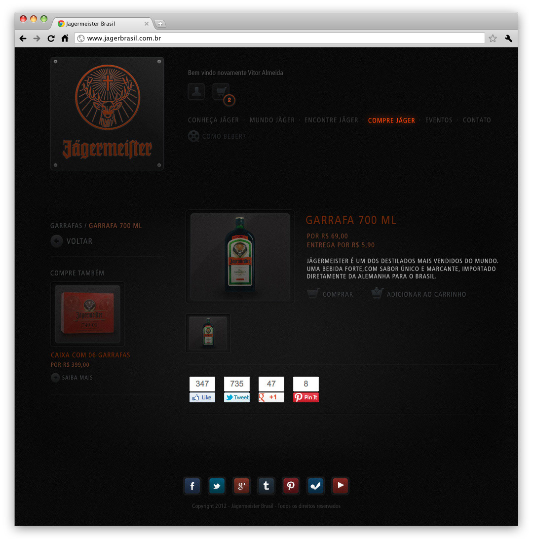 jäger Jagermeister Brasil black dark orange site Website HotSite UI user Interface drink alcool