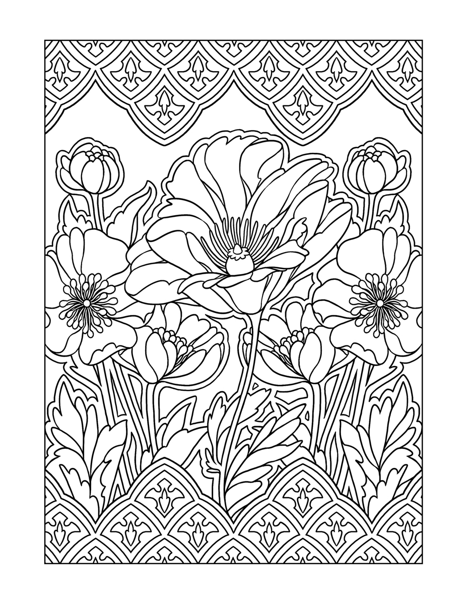 coloring book grownups book design patternmaking art deco art nouveau constructivism bauhaus modern inspired