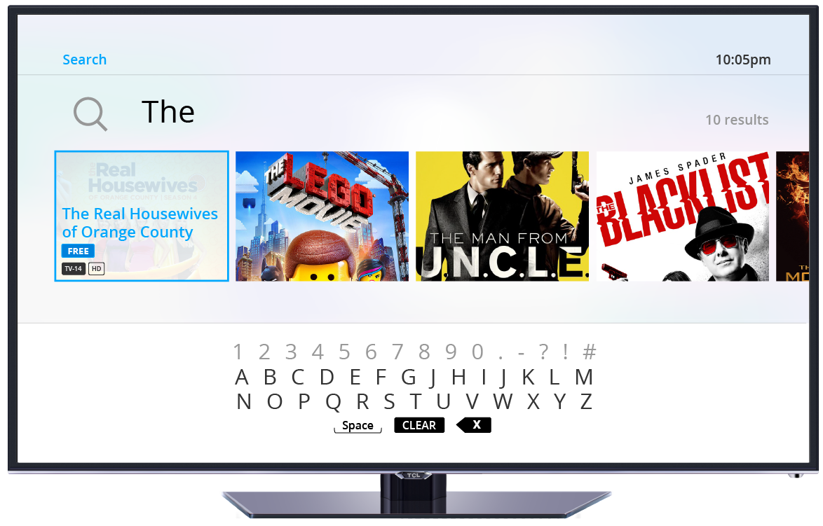 unity ux Cable UI software set top box Display