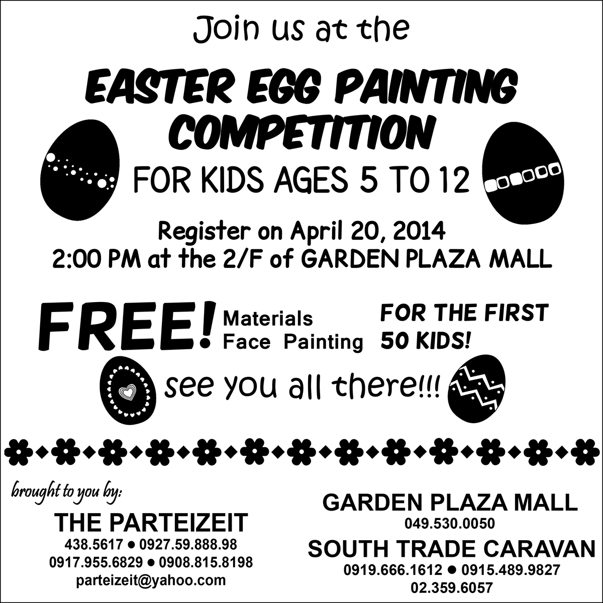 garden plaza mall advertisement event ad easter egg painting Competition