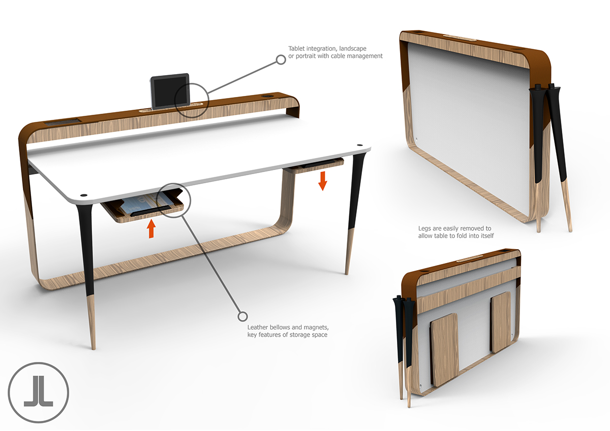 home Office furniture desk folding tablet integration table