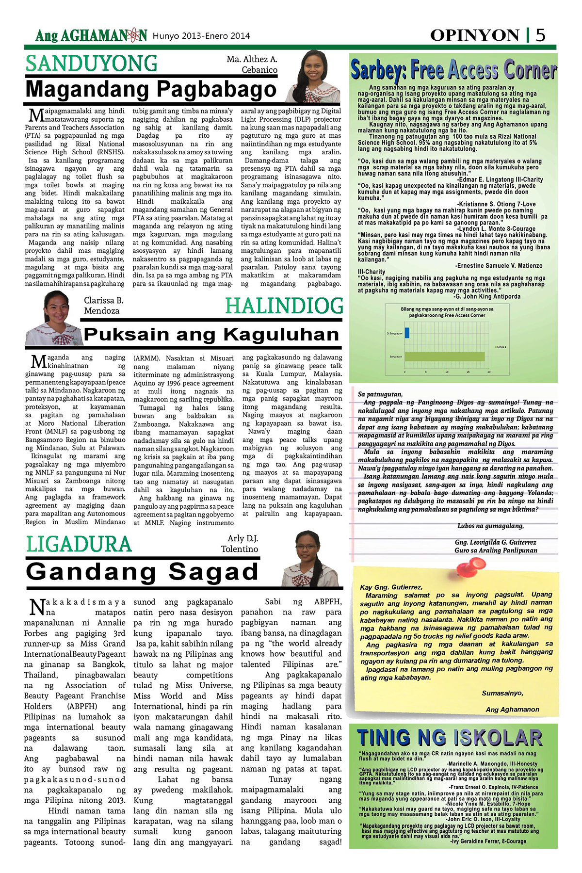 newspaper Journ news masthead editors editorial publication Aghamanon science and health Yolanda phlippines   filipino sports RNSHS photojorn