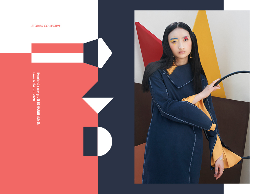 Fashion  flat color Layout Mode design magazine editorial edition DeStilj