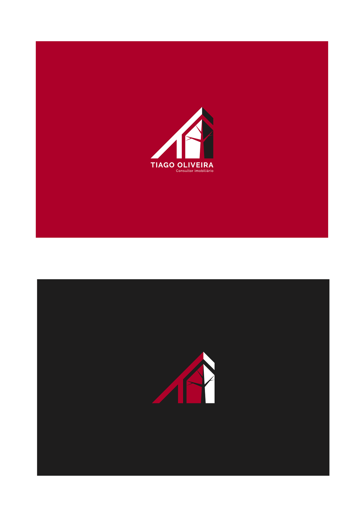 logo agent design estate red black visual identity brand branding 