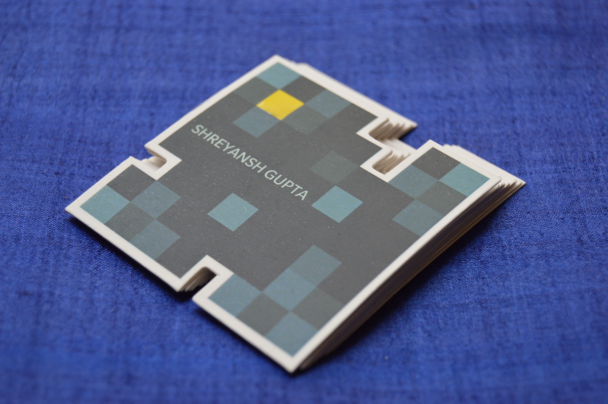 visiting card 8bit pixels blue yellow Business Cards Personalised Cards designer cards design designer