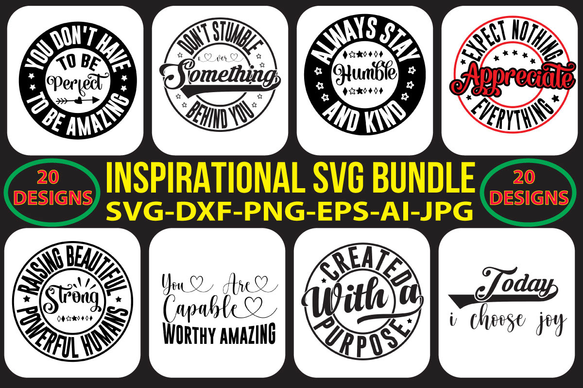 svg design t-shirt design bundle svg design Custom typography   cutting files INSPIRATIONAL-SVG-BUNDLE