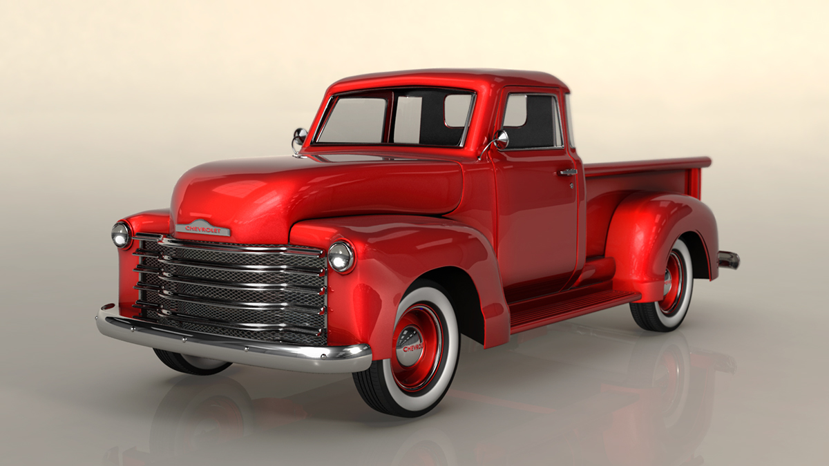 CHEVY chevy 1984 chevrolet car pick up truck Truck red automotive   modeling Maya mental ray