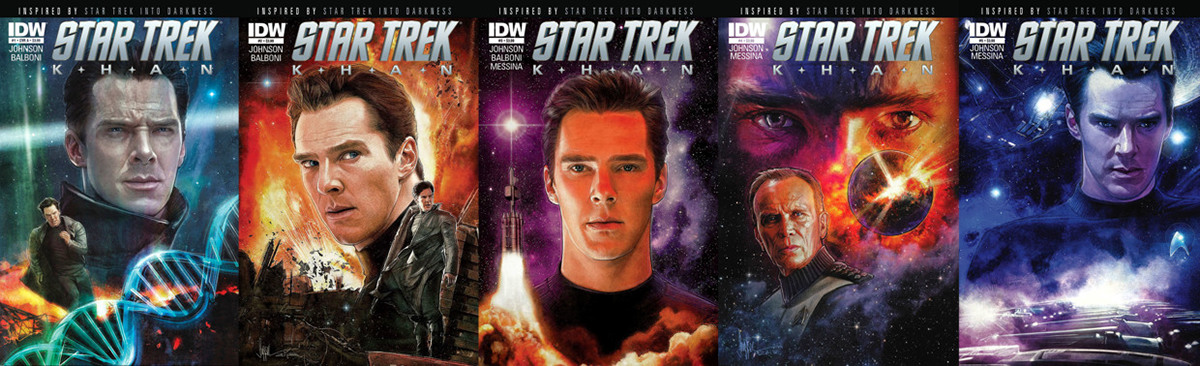 Star Trek khan cumberbatch weller  speace art Comic Book cover IDW cbs