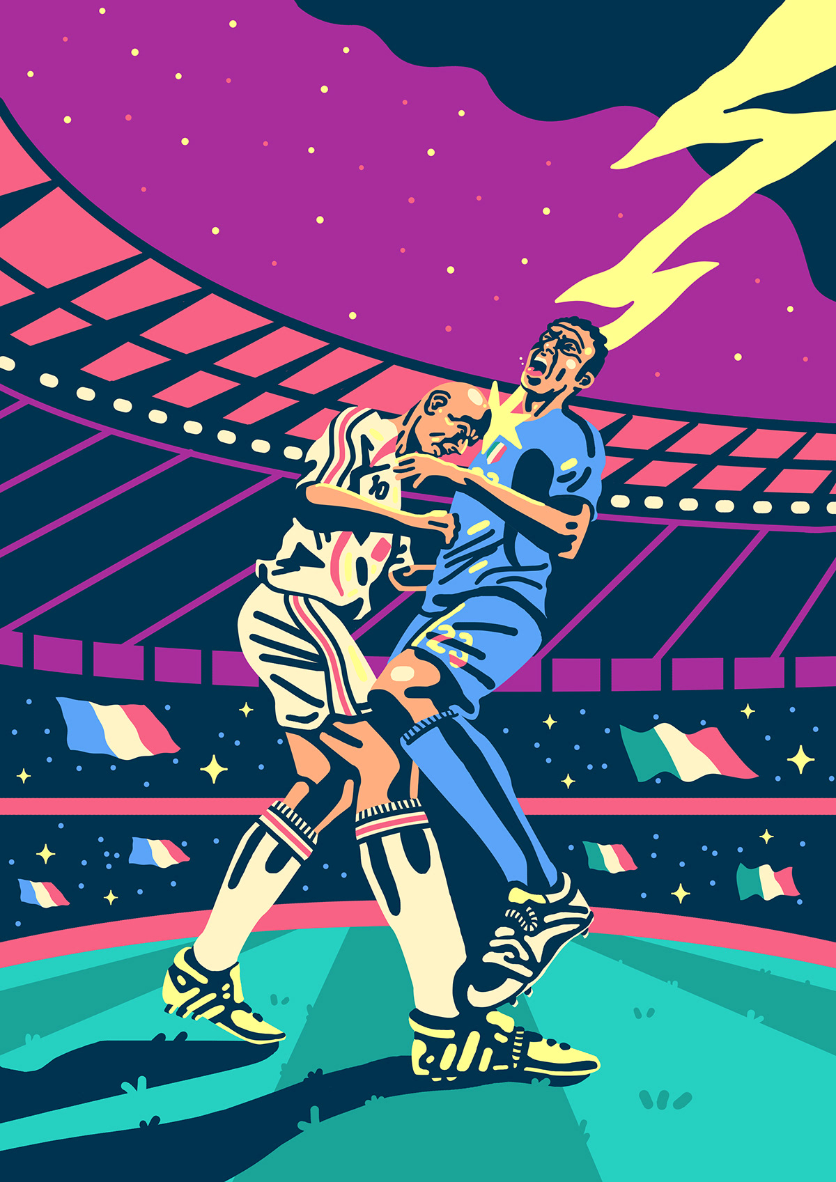 football soccer ILLUSTRATION  world cup art Landscape colorful sport vector architecture