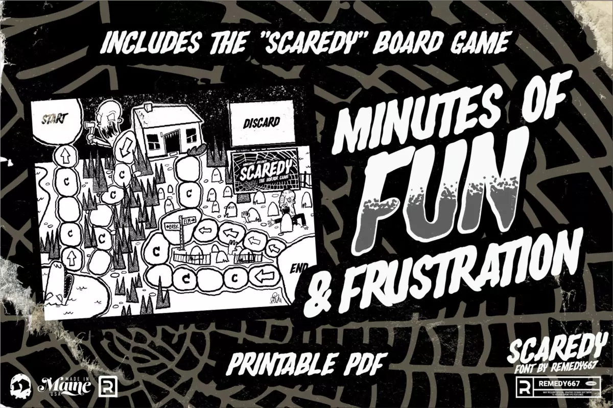 font game design Free font horror Halloween board game spooky typography  