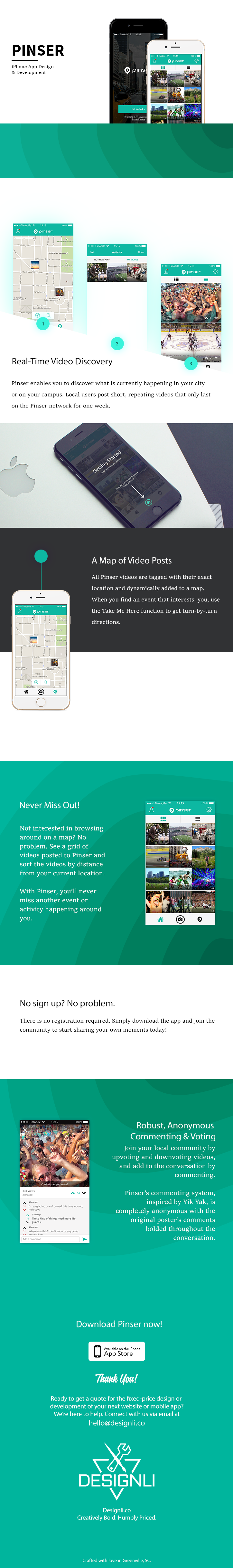 pinser Designli app mobile ux UI iphone iPad