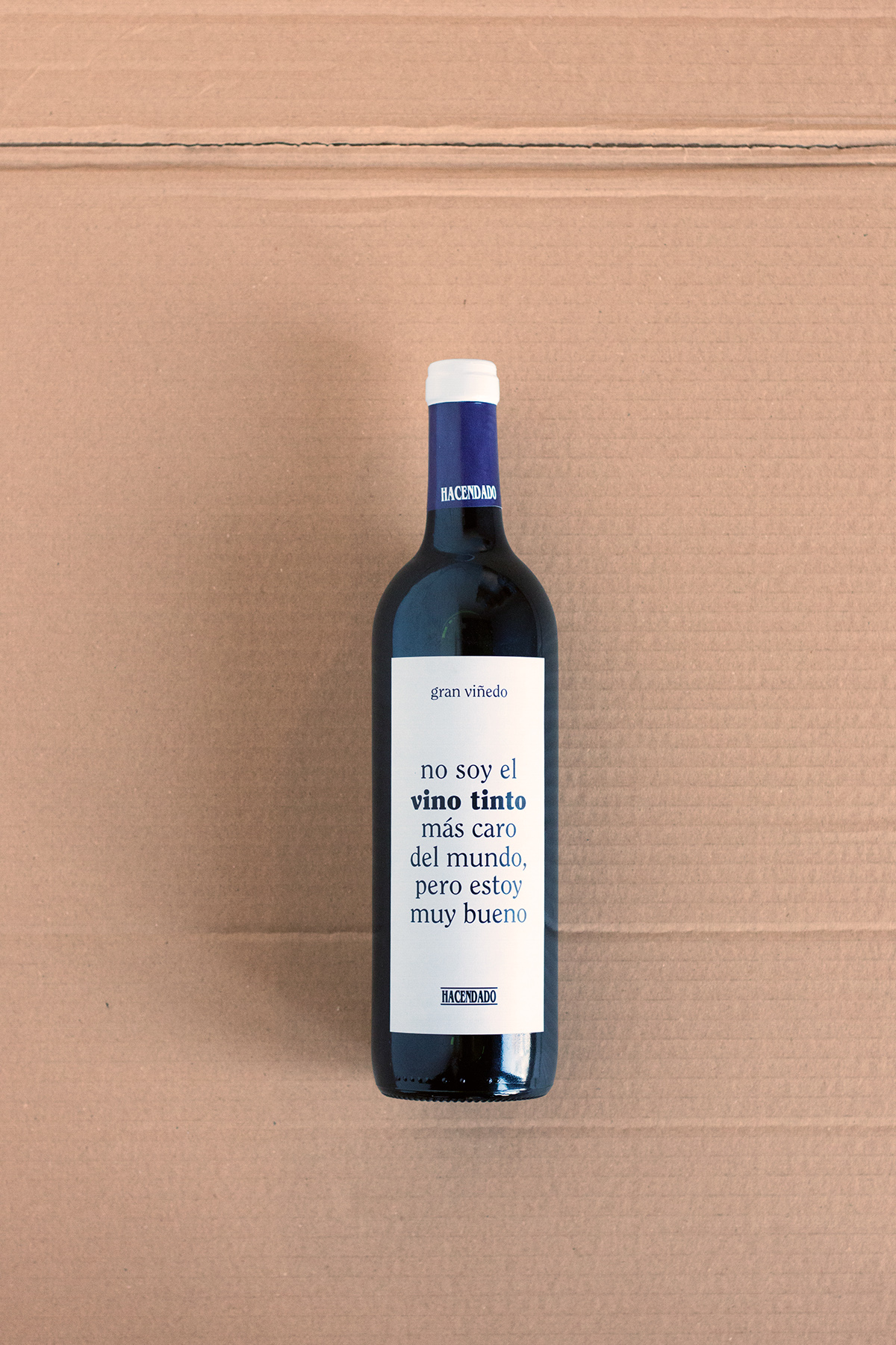 vino wine Hacendado gran viñedo etiqueta botella de vino