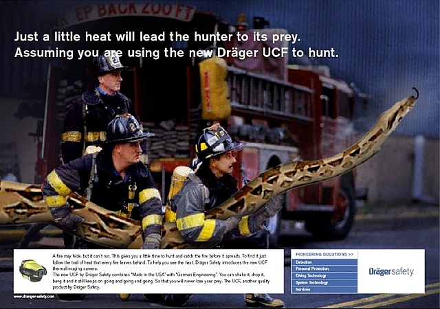 Dräger Safety elephant seven Print campaign firefighting ucf