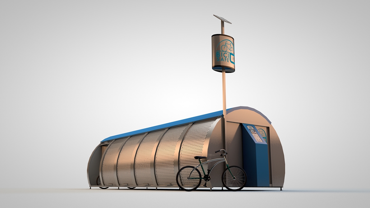 Render bicicleta guardador diseño 3D