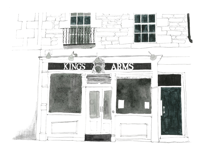 edinburgh Shops Shop fronts ILLUSTRATION  streets architecture buildings black and white ink watercolour