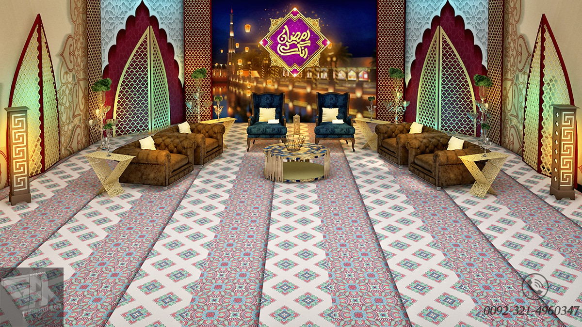 Eid show event show Interior Set news room news set Ramdan Set ramzan  transmission studio design tv sets tv show