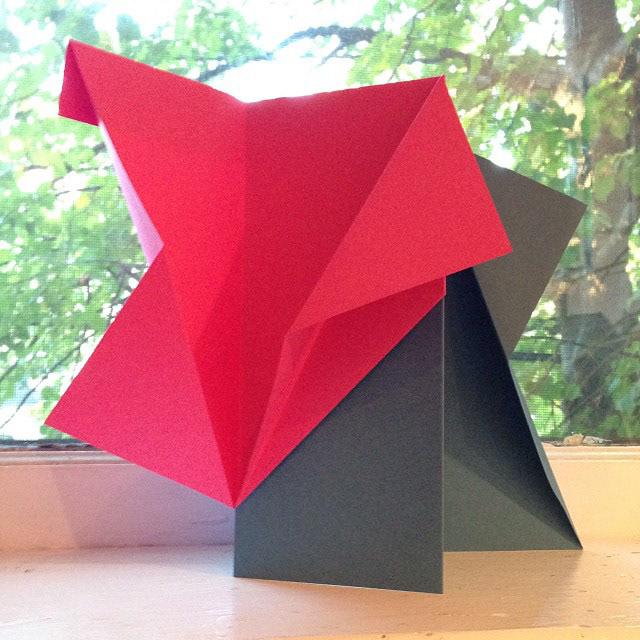 letter sculpture folding paper color