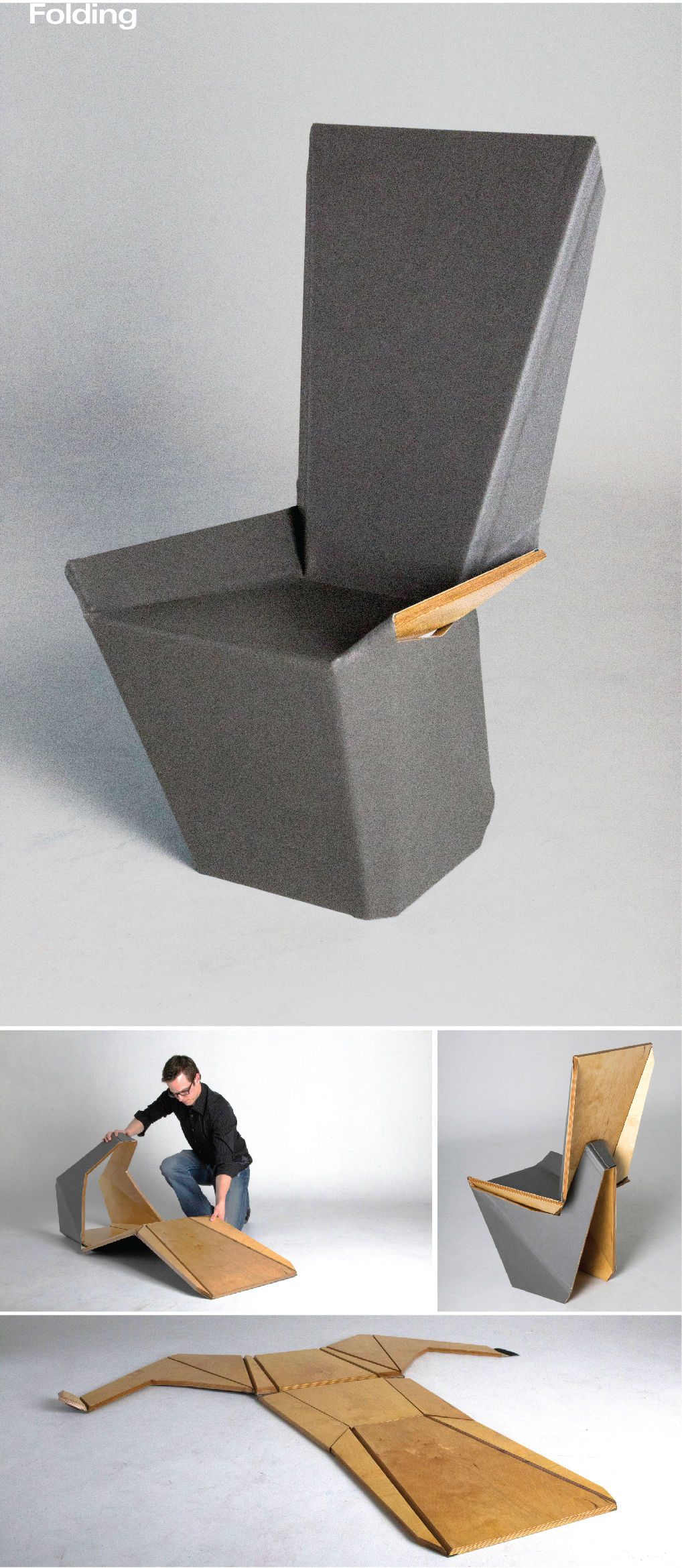 Origami chair folding chair origami pattern folding pattern  faceted chair  Folding Furniture origami furniture  faceted furniture  Living hinge joint Plywood folding chair origami  folding
