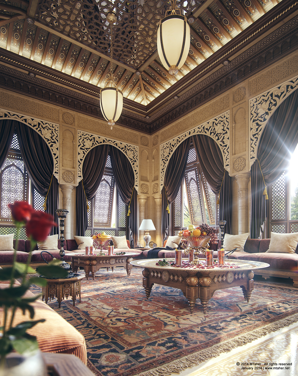 muhammad taher oriental MAJLIS arabic architecture interior design  living room Moroccan taher design Taher Studio