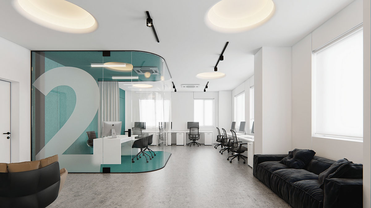Office corona development company Render Interior design okarchitects