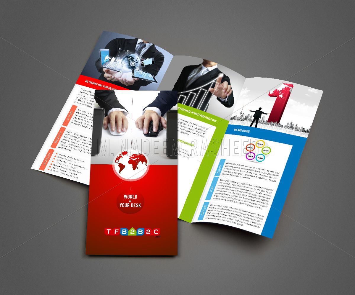 tri-fold trifold brochure brochure design creative brochure design b2b brochure red brochure Creative Brochure