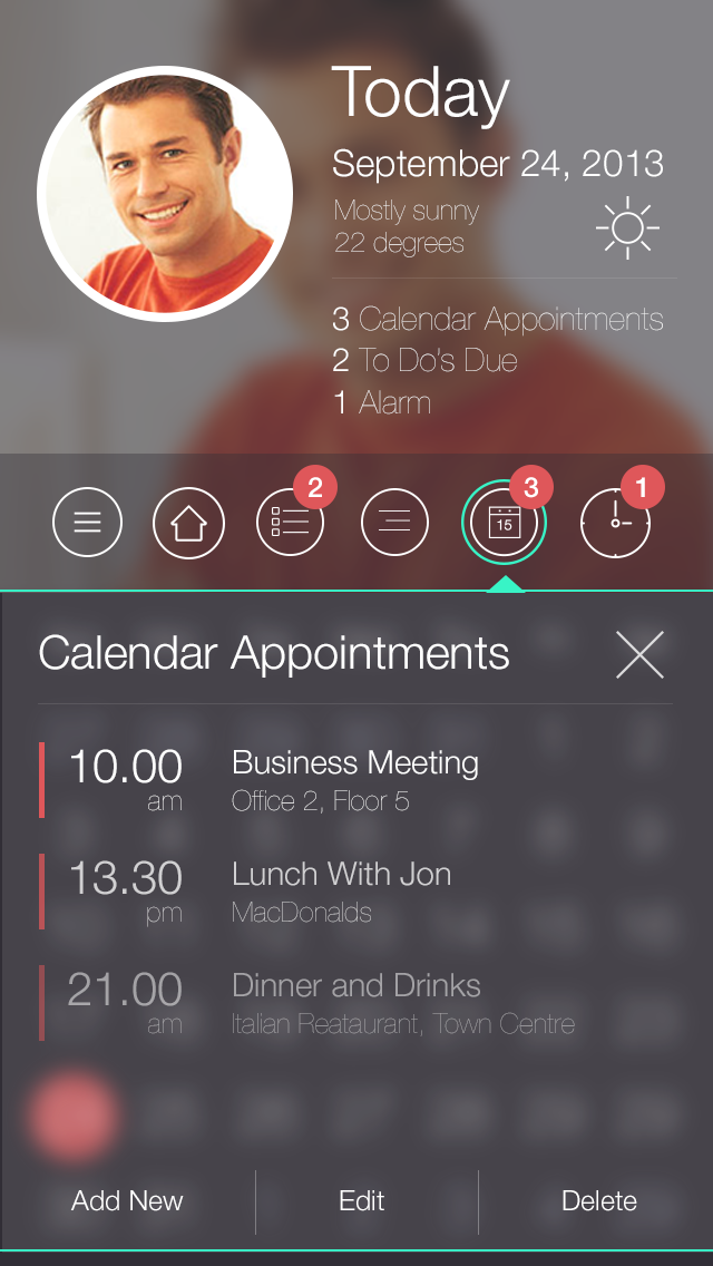 calendar tasks iphone application flat notes Organiser
