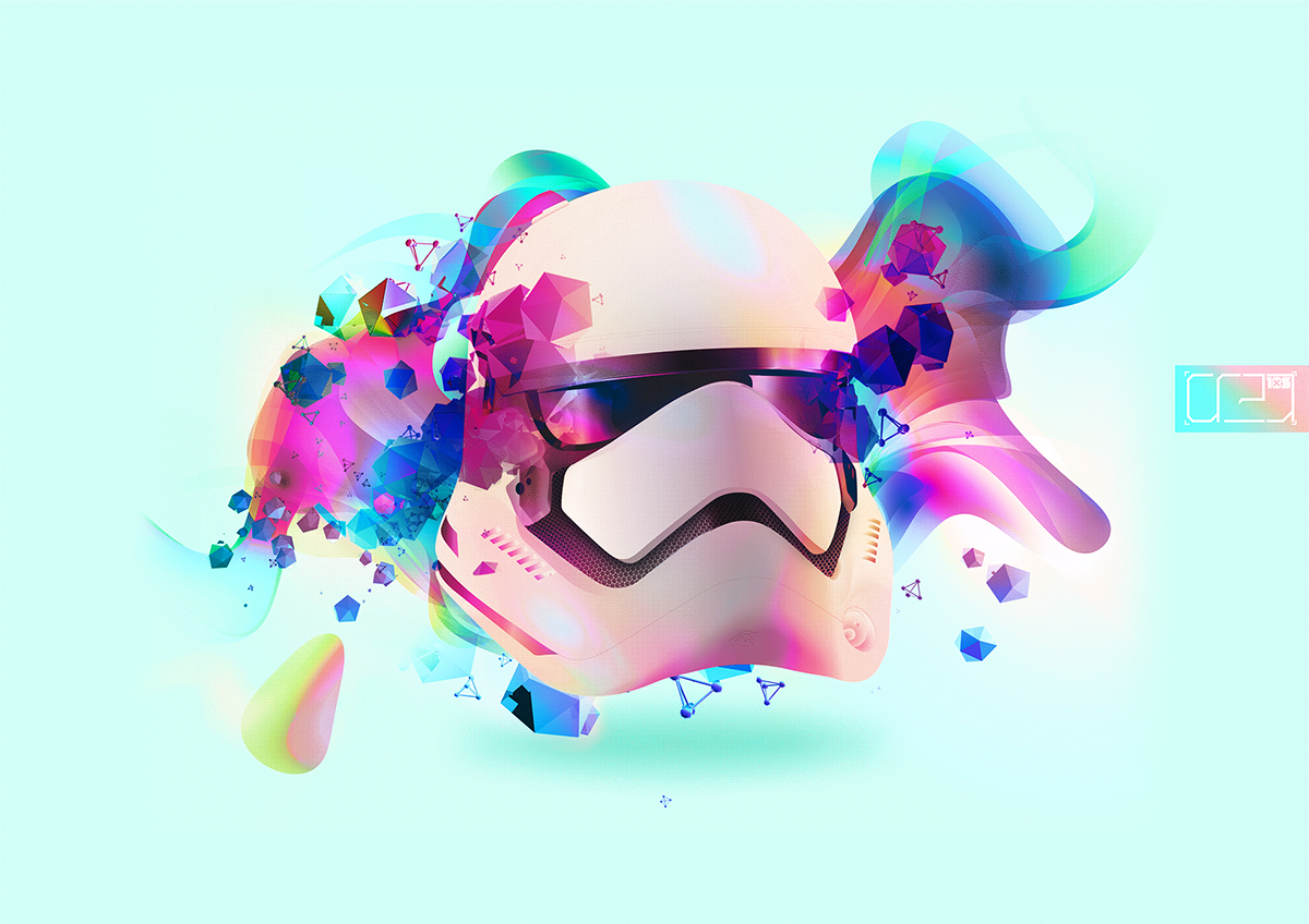 stormtrooper Starwars vivid colors tribute