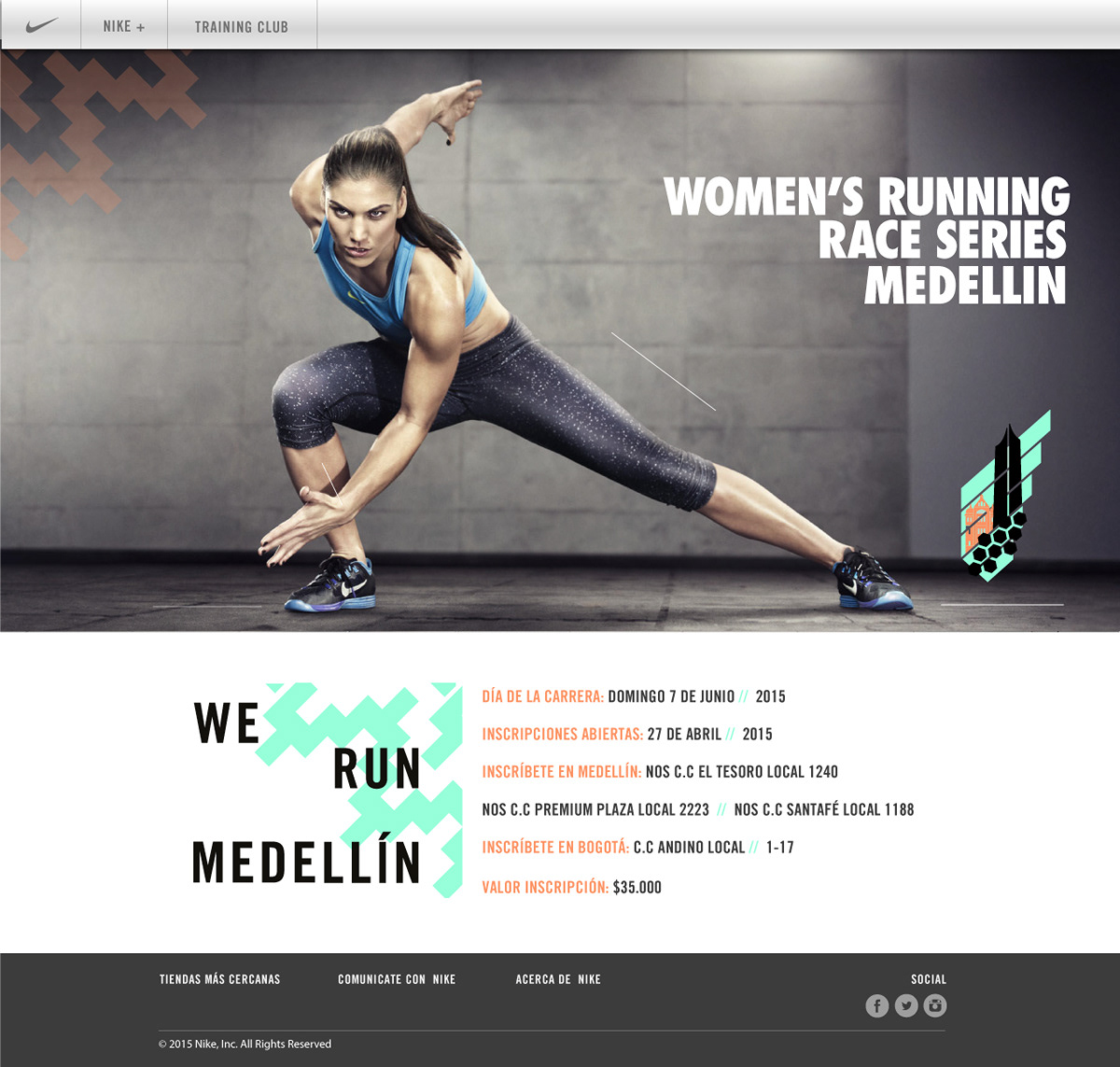Nike nikerunning 10kMedellin justdoit Webdesign gallerydesign graphicdesign