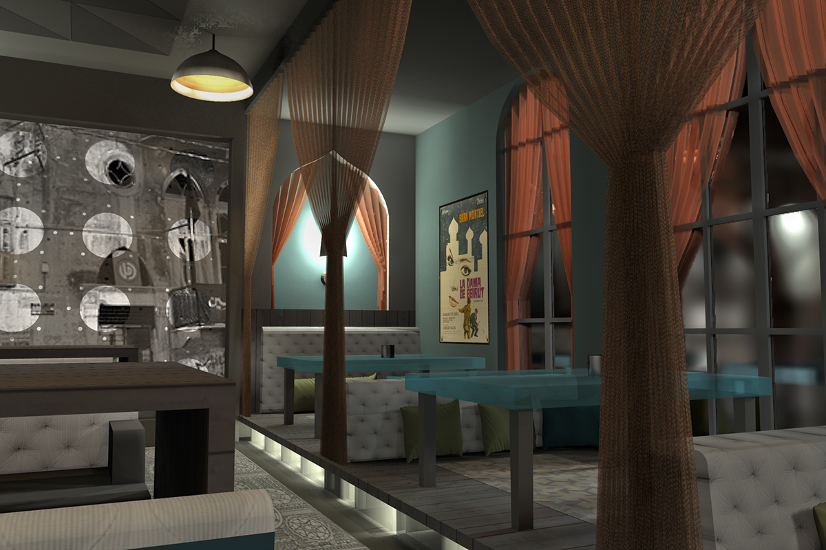 restaurant  interior design Lebanese  Colorful  lounge  alberto seveso