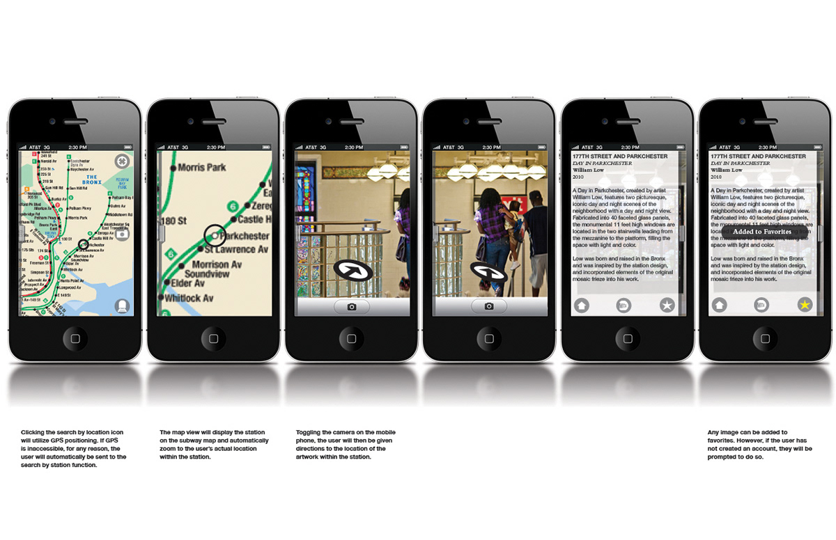 corcoran CCAD subway art mobile app design