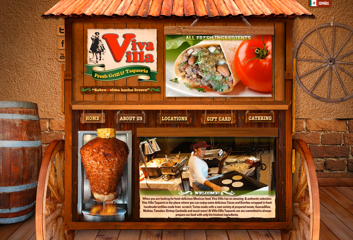 viva villa taqueria mexican restaurant Web Design  mobile web