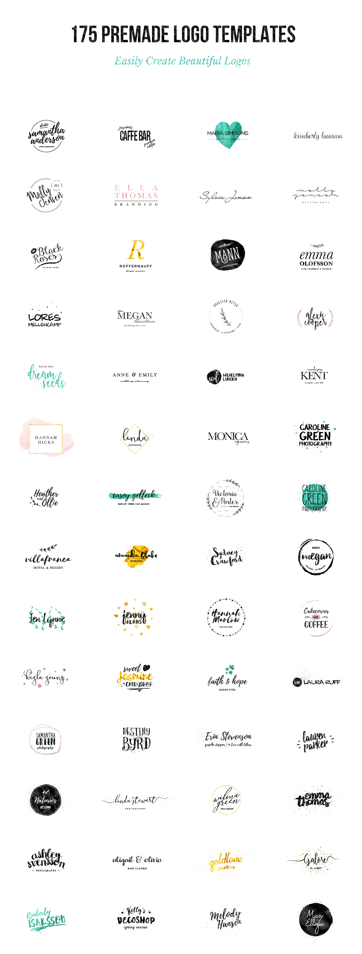 logo logos feminine Illustrator photoshop template Pack textures inspiration creative