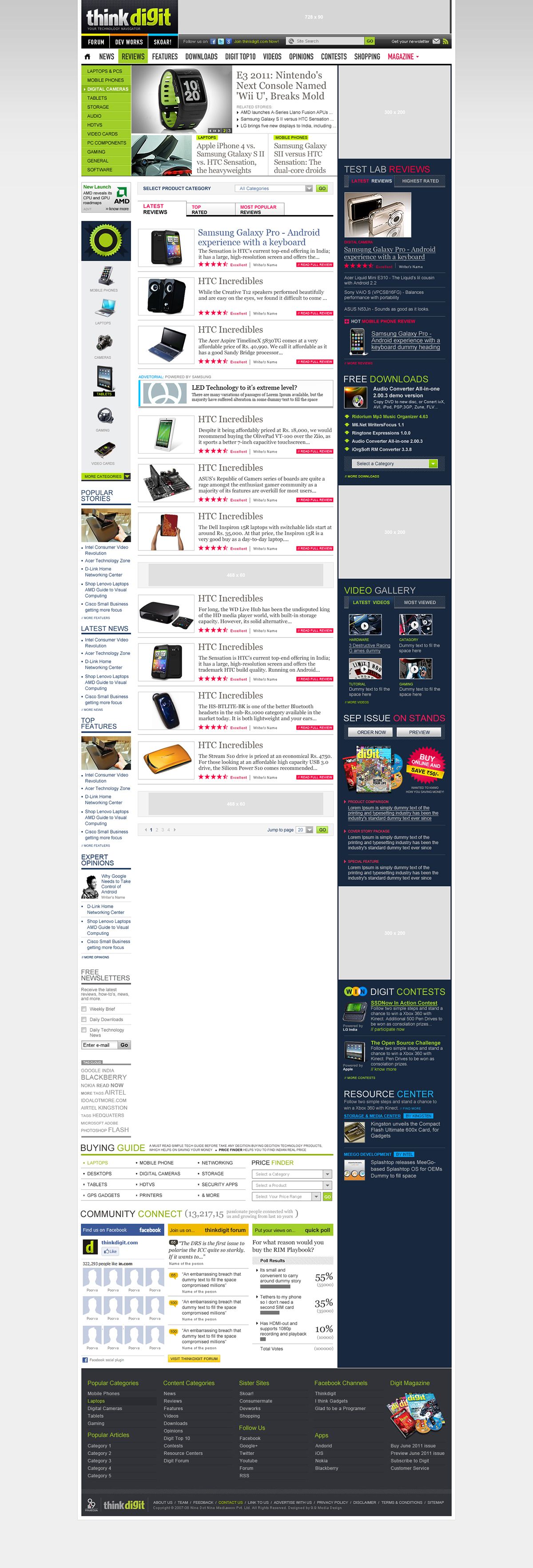 Web Design  media mogul ThinkDigit technology magazine website UI/UX Design
