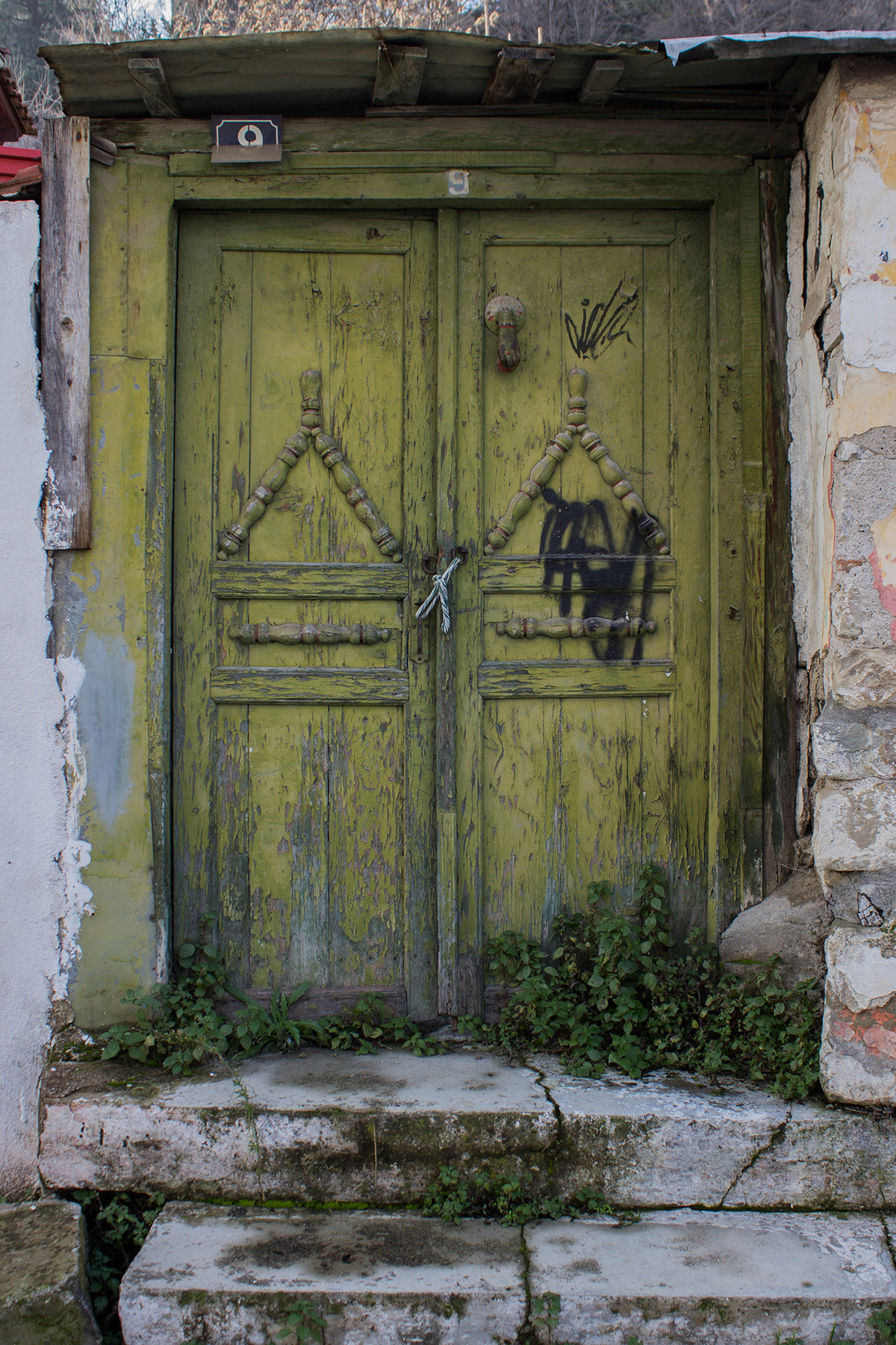 Doors Greece greek villages color old buildings wooden traditional old house