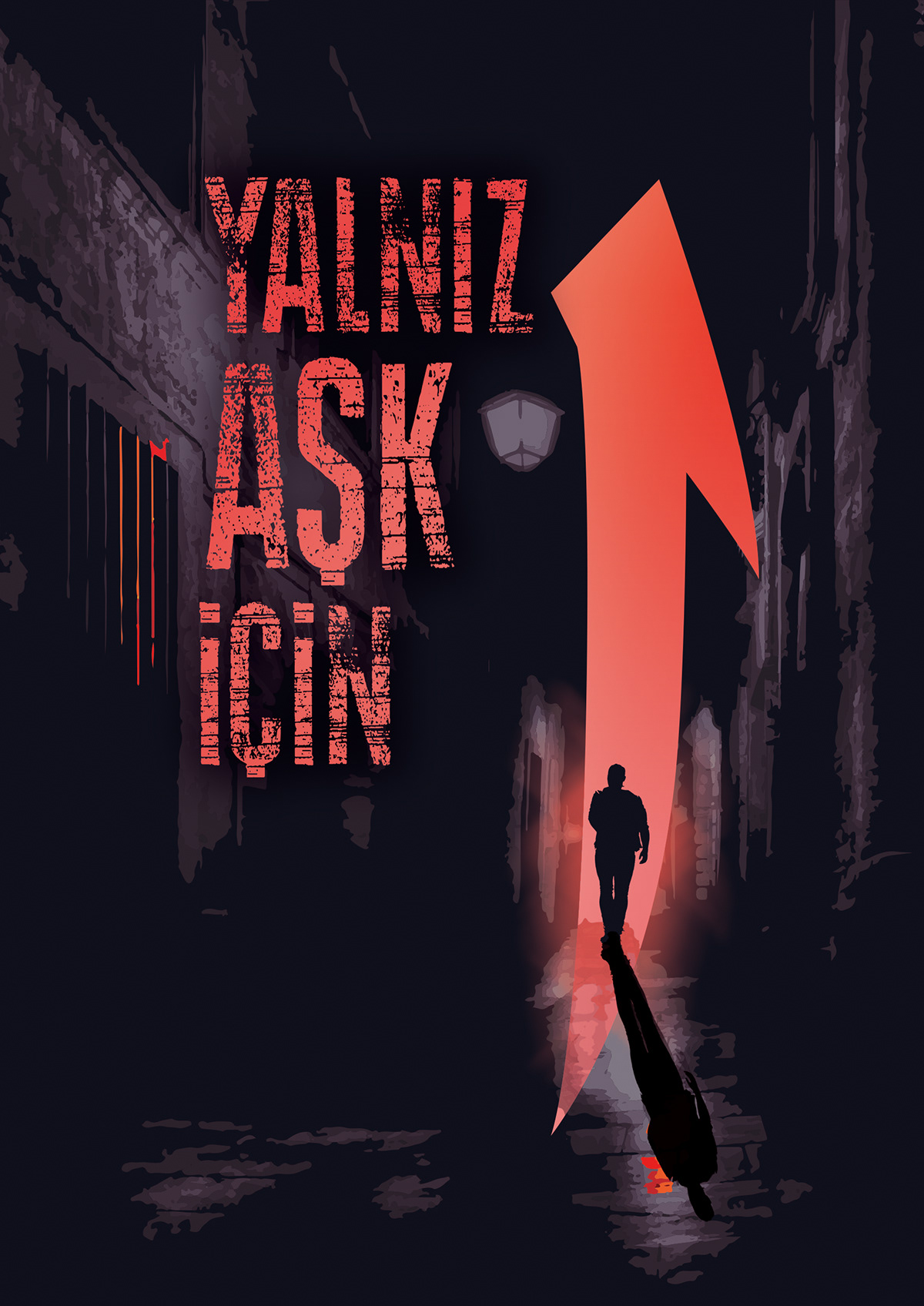 ask Love kaçış yalnız aşk için poster design tasarım Afiş karanlık Elif vav