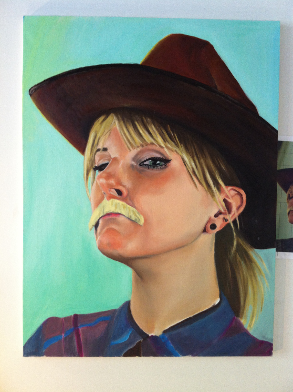 Oil Painting woman girl cowgirl