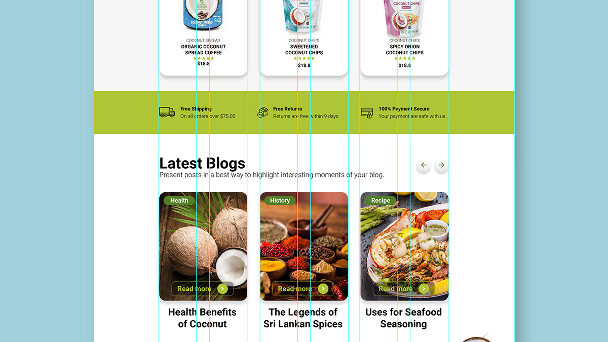 Coconut Food  identity landing page Layout organic photoshop Sri lanka Web Design  web mockup