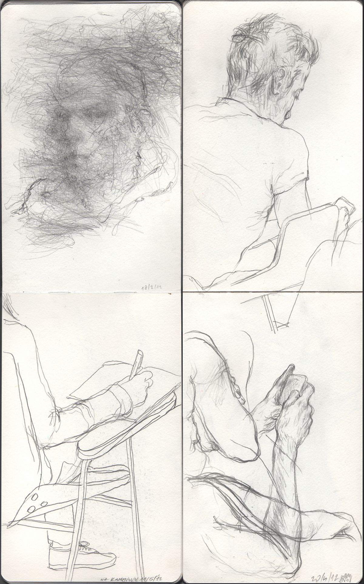 moleskine sketchbook sketch self portrait self-portrait figure pencil ballpoint sketching graphite