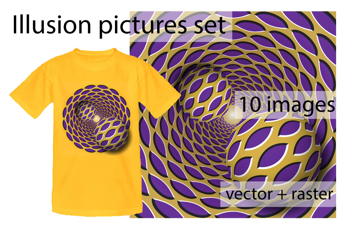 illusion ILLUSTRATION  vector abstract motion t-shirt Picture print canvas creative market