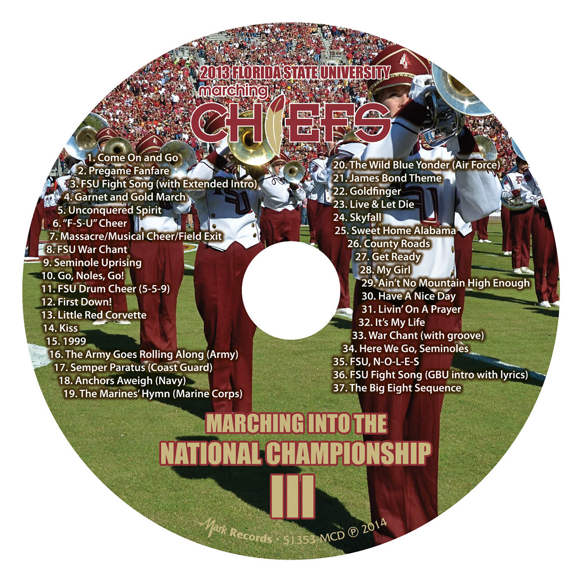 florida state university Marching Chiefs FSU design CD design