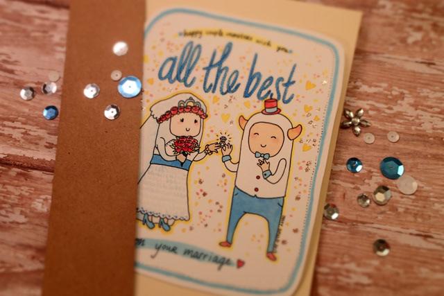 cute marriage Wedding Card handmade monsters funny geeky