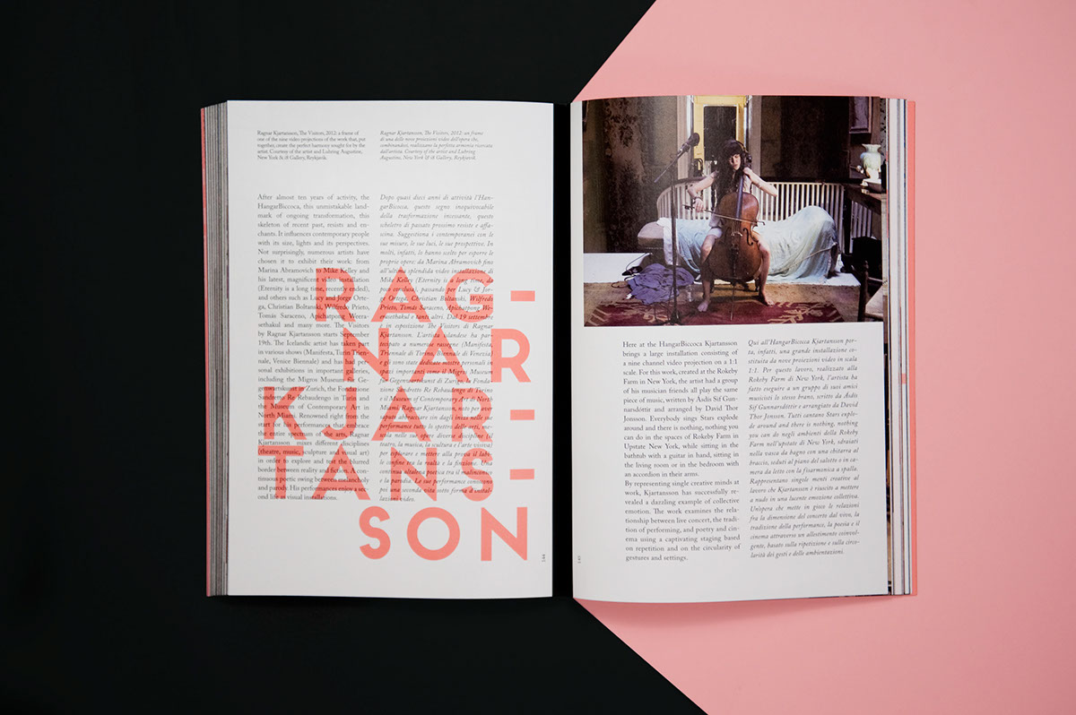 art magazine print color veramunro interview pink fonts black frontage Caslon architectures museum