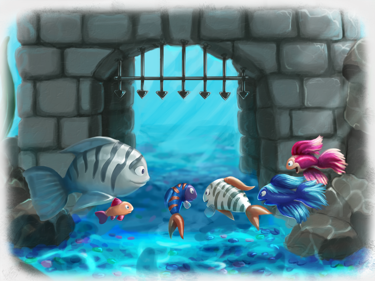 children's book digital painting fish dallas water blue danger Kickstarter project 