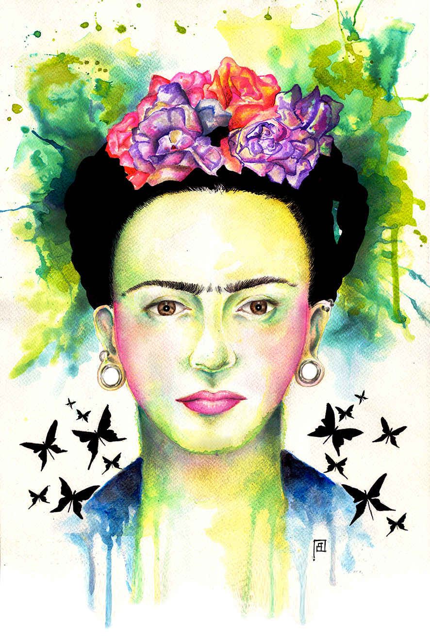 frida speed painting watercolor art