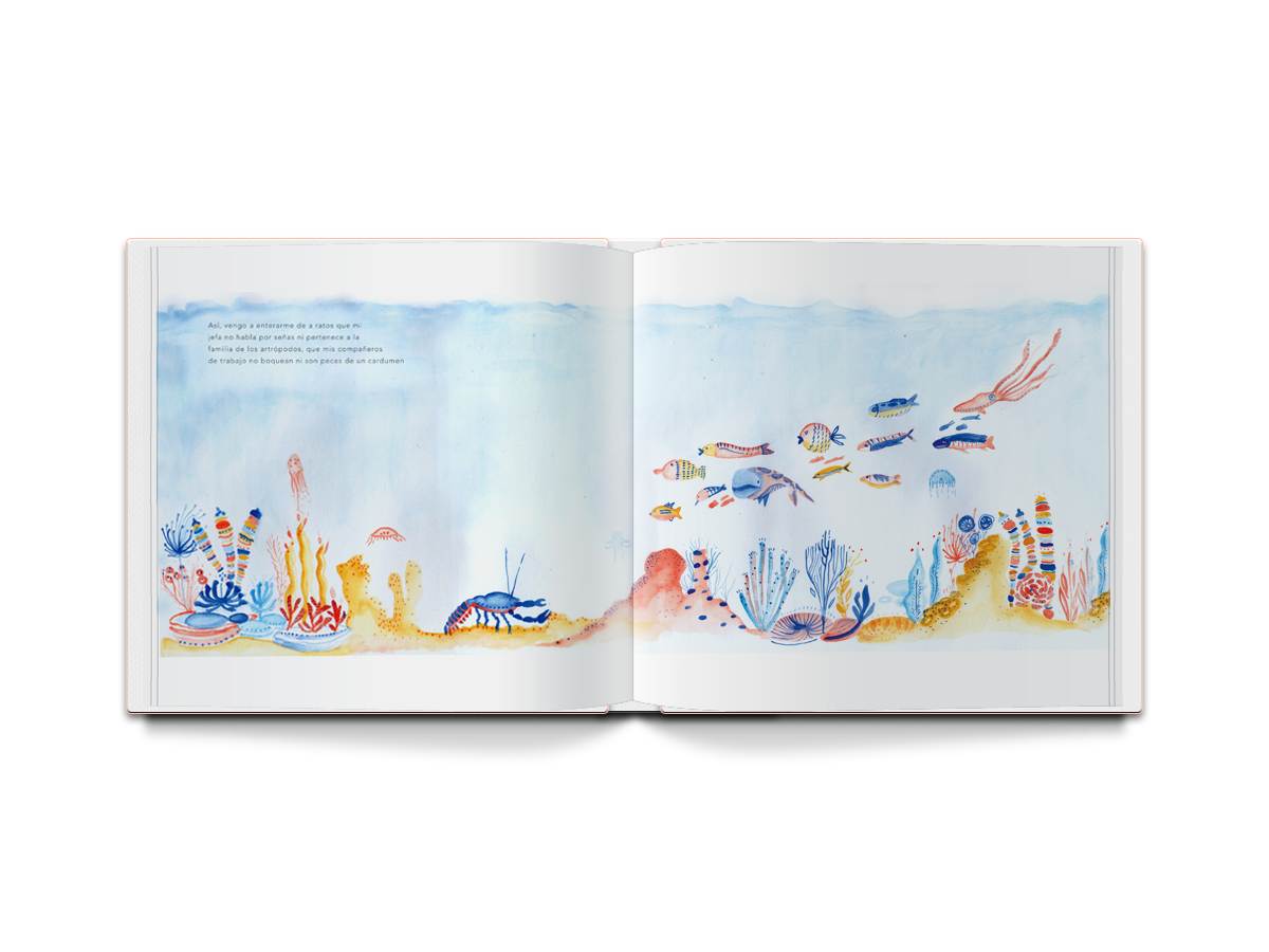 draw paint watercolor book ilustracion roldan handmade pastel characters sea fish dreams Imagine world