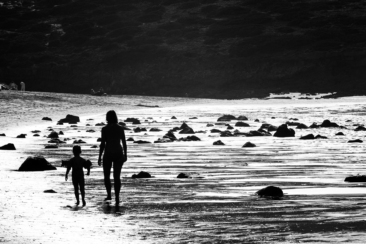 beach Black&white bw Algarve Portugal